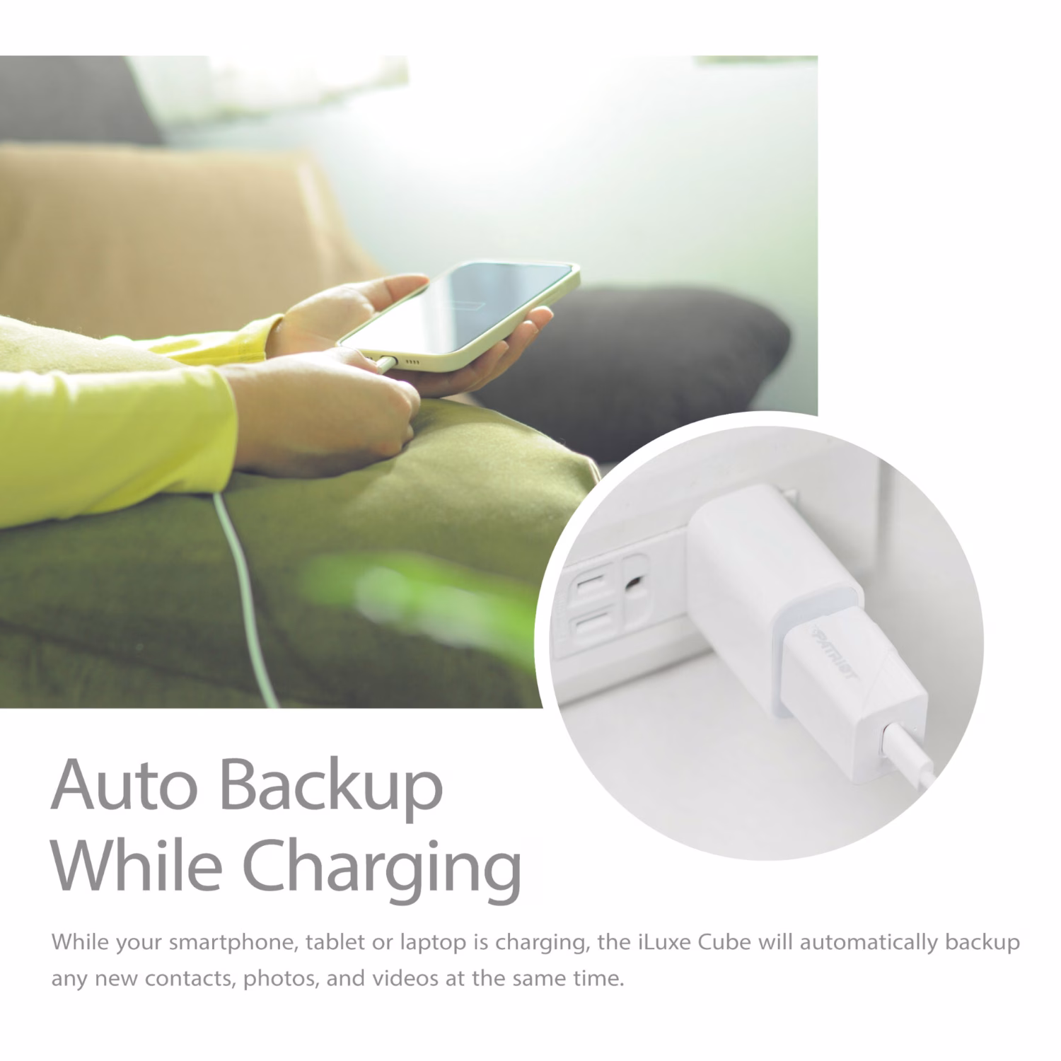 Patriot iLuxe Cube 128GB Type-C Smart Backup Solution - White - Image 5