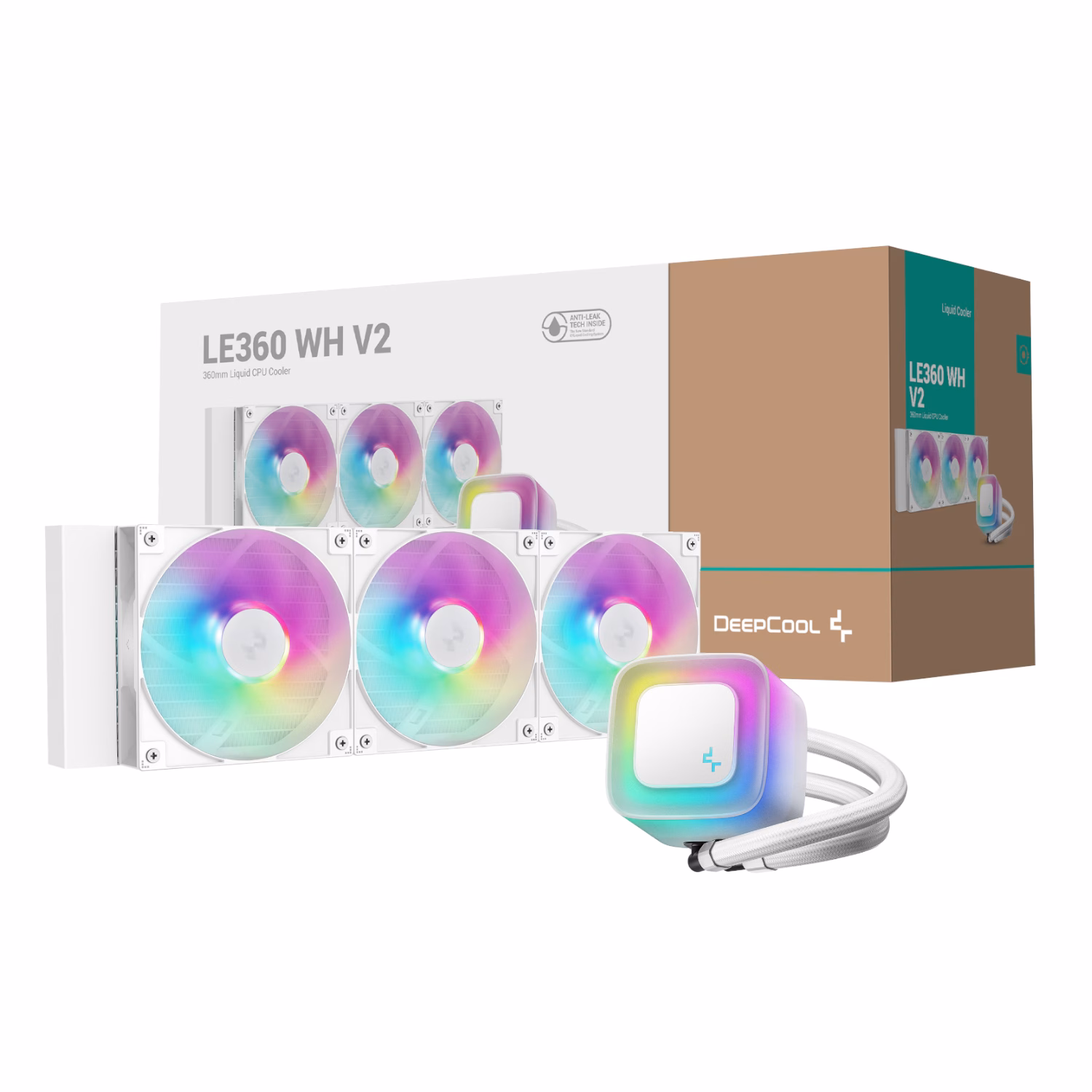DeepCool LE360 V2 ARGB 360mm AIO Liquid Cooler - White