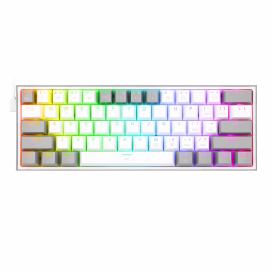 Redragon K617 FIZZ 60% Wired RGB Gaming Keyboard - White/Grey