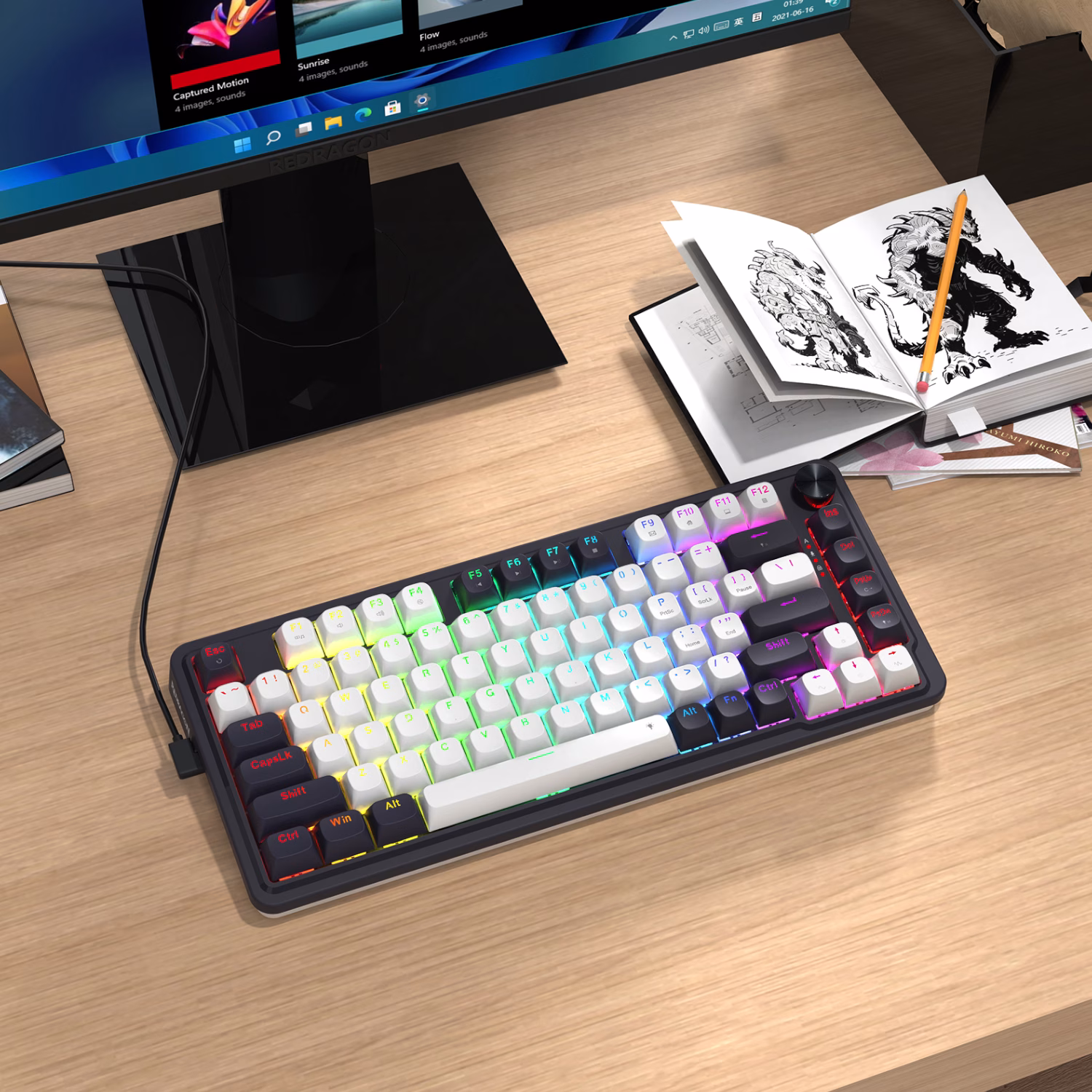 Redragon K673 UCAL 75% Magnetic Ultramag Switch Wired Keyboard - Black - Image 6