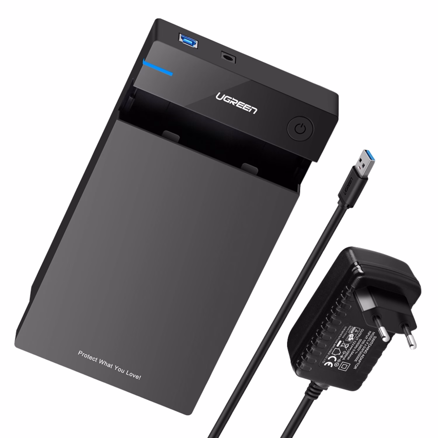 UGREEN 3.5" SATA Hard Drive USB 3.0 Enclosure 5Gbps – Black