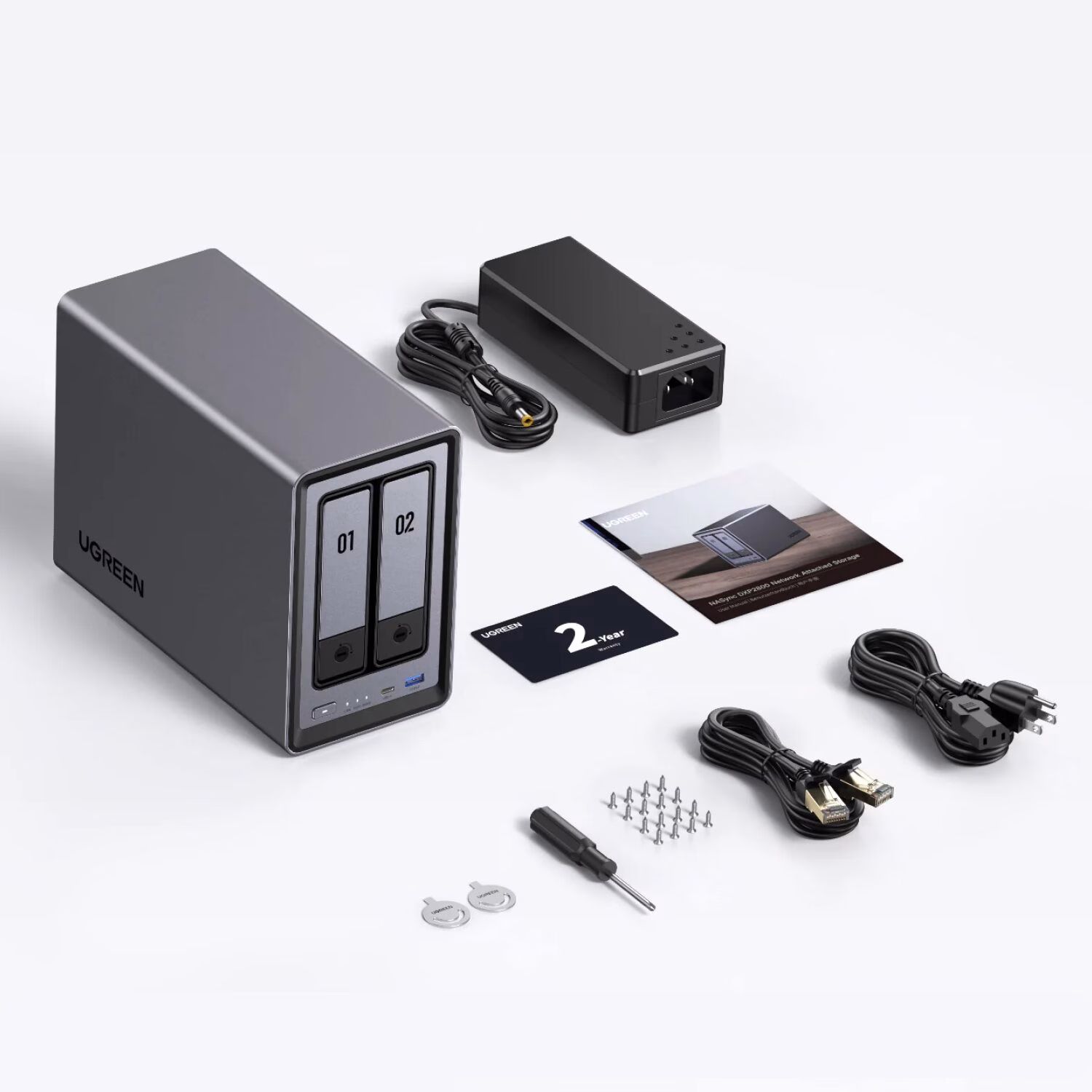 UGreen NASync DXP2800 2 Bay NAS with Seagate Ironwolf NAS 16TB SATA Hard Drive Bundle (2x 8TB) - Image 5